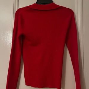 CALVIN KLEIN Red collar blouse